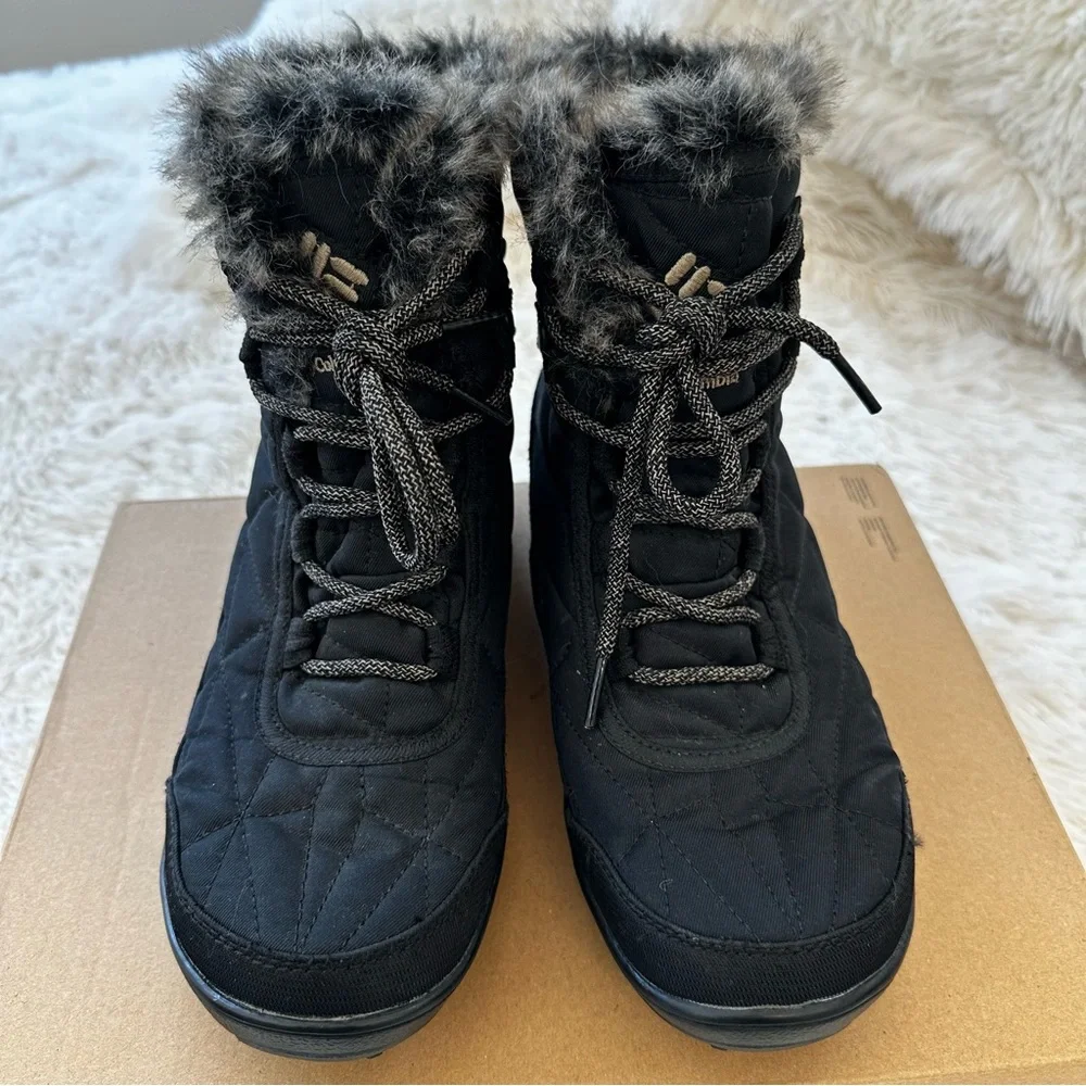 Columbia Minx Shorty III Omni-Heat Black Waterproof Winter Snow Boots Women 8.5